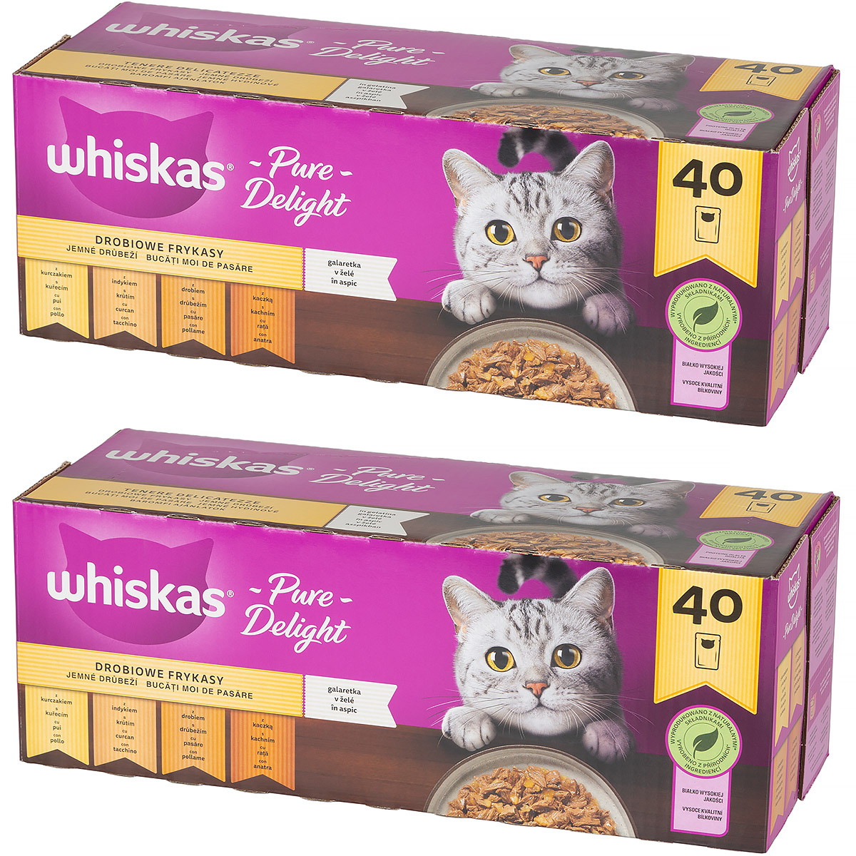 Mokra karma dla kota Whiskas Pure Delight saszetki 80 x 85 g