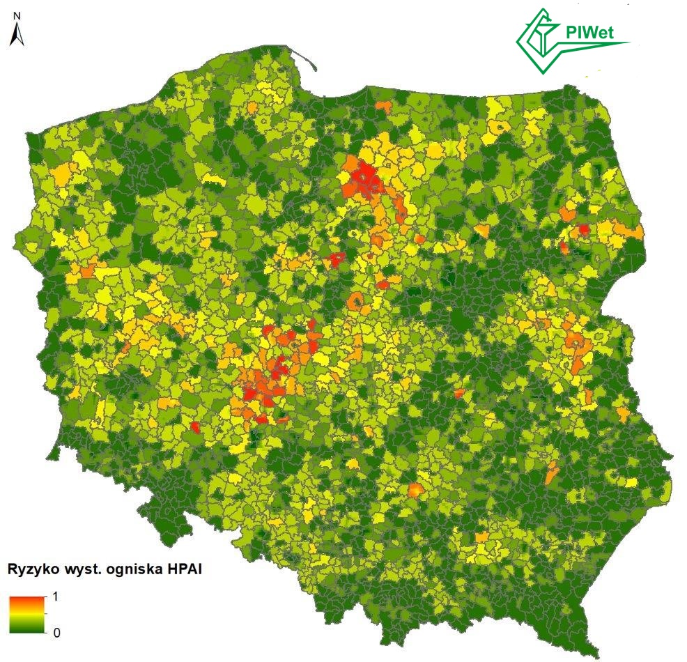 mapa HPAI
